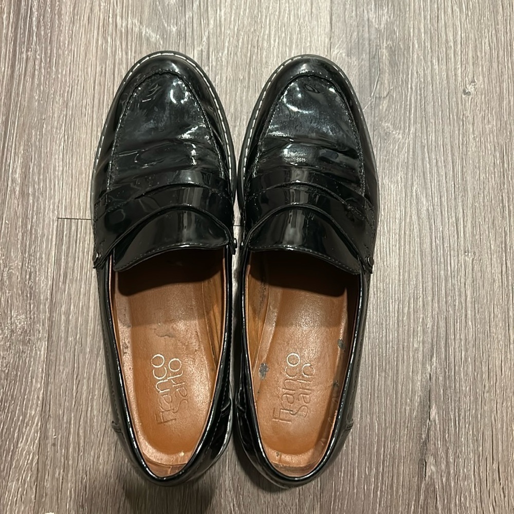 Franco Sarto Black Cassandra Loafers Size 7.5M